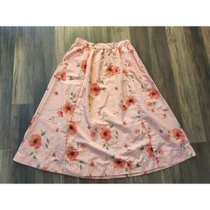 New The Occasion By Old Navy Pink Floral Taffeta Party Fairy A-line Maxi Skirt L